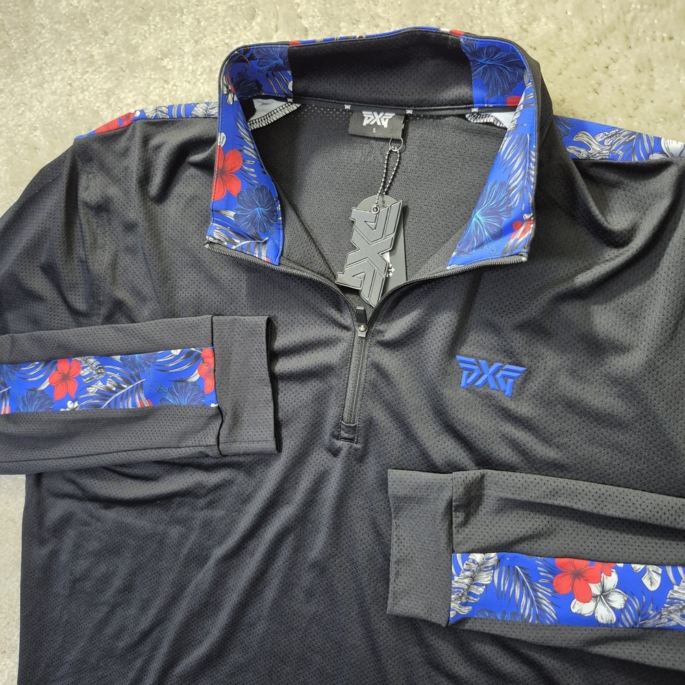 PXG Parsons Extreme Pullover Top Mens Small Black Lightweight Mesh 1/4 Zip Golf